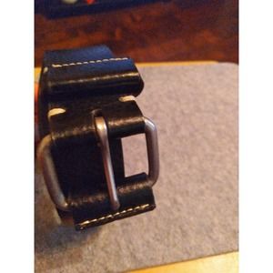 Bachrach Leather‎ Belt Black Casual Dress Buckle Belt Men's